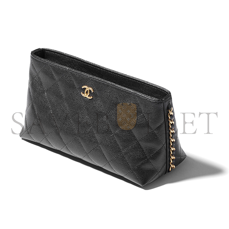 CHANEL CLUTCH WITH CHAIN GRAINED SHINY CALFSKIN GOLD-TONE METAL AP4700 (23*12*8cm)